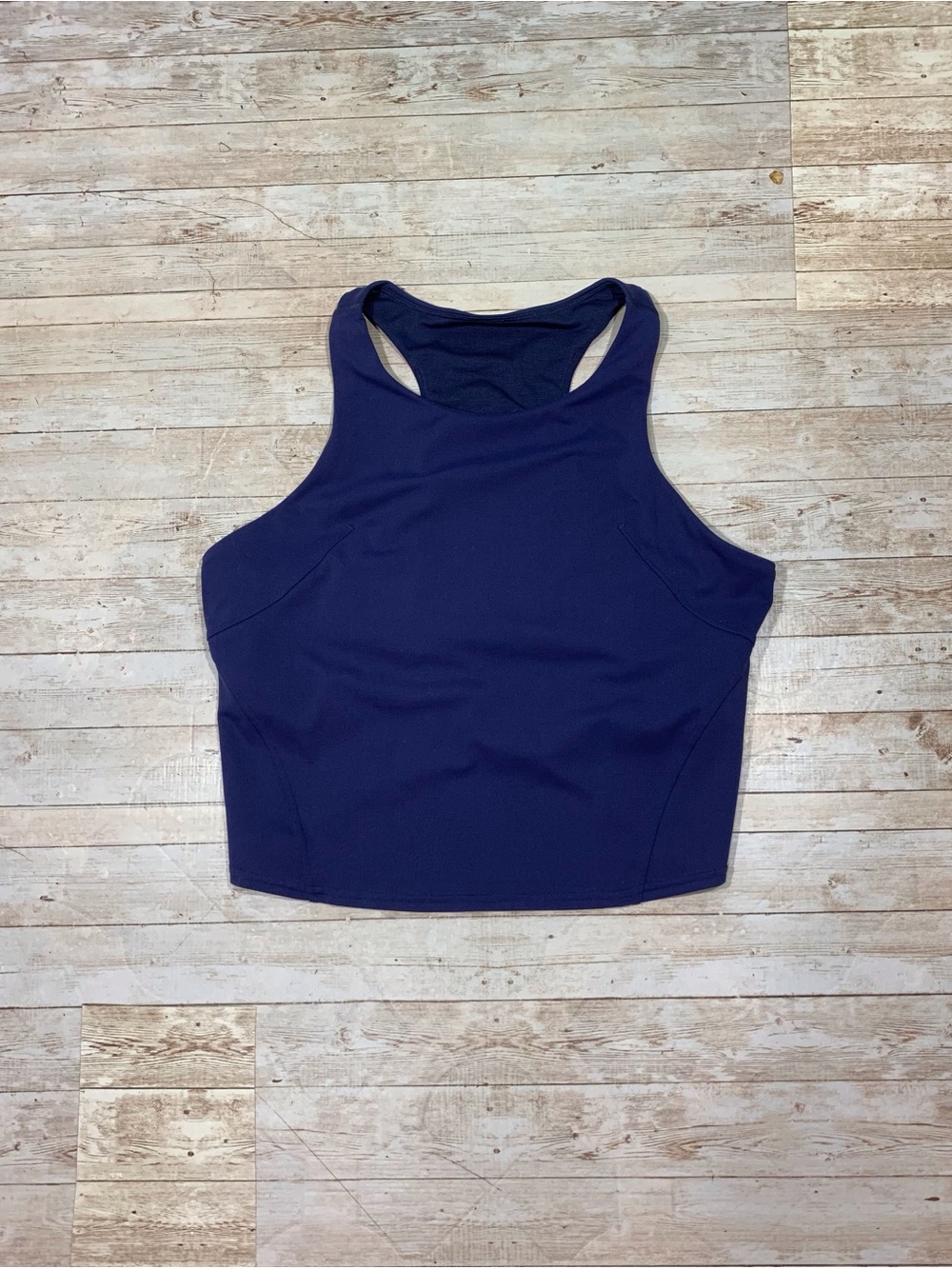 Lululemon Invigorate Training Racerback Tank Top Bra Size 16 Navy Blue W1CZ3S